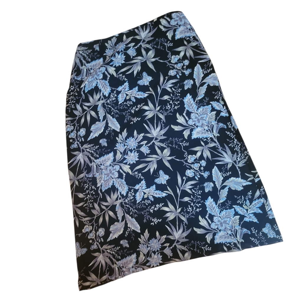 Charter Club‎ Black Floral Silk Maxi Skirt Boho Festival Cottagecore